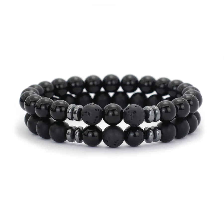 2pcs 8mm Malachite Men’s Bracelets.