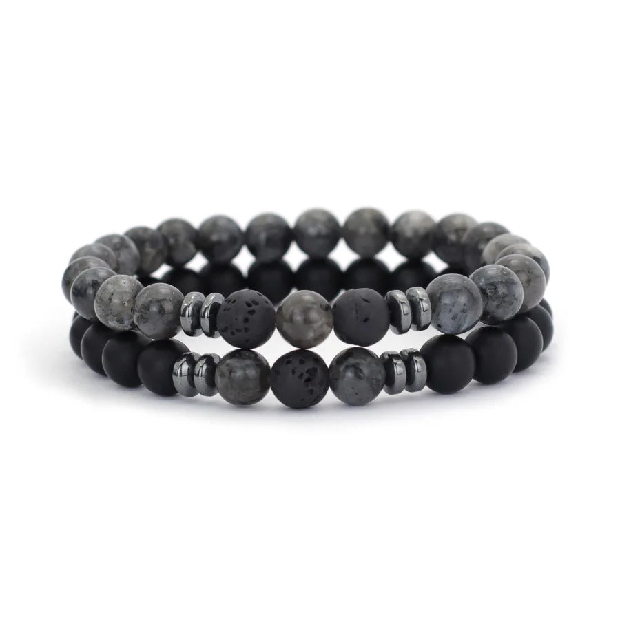 2pcs 8mm Malachite Men’s Bracelets.