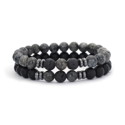 2pcs 8mm Malachite Men’s Bracelets.