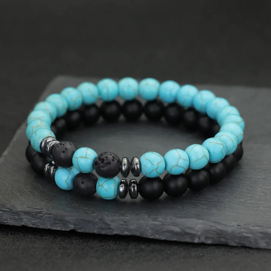 2pcs 8mm Malachite Men’s Bracelets.