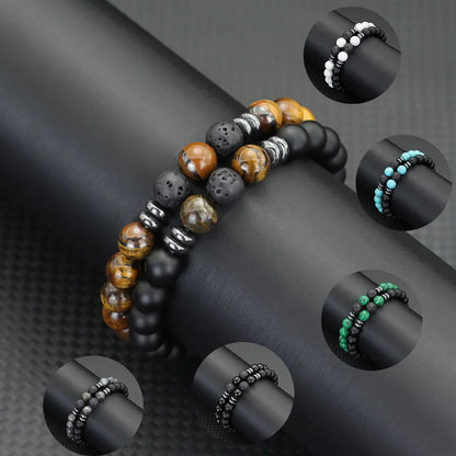 2pcs 8mm Malachite Men’s Bracelets.