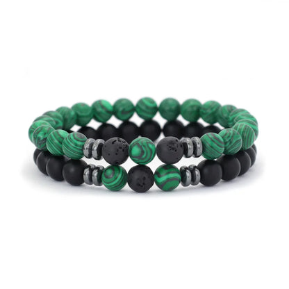 2pcs 8mm Malachite Men’s Bracelets.