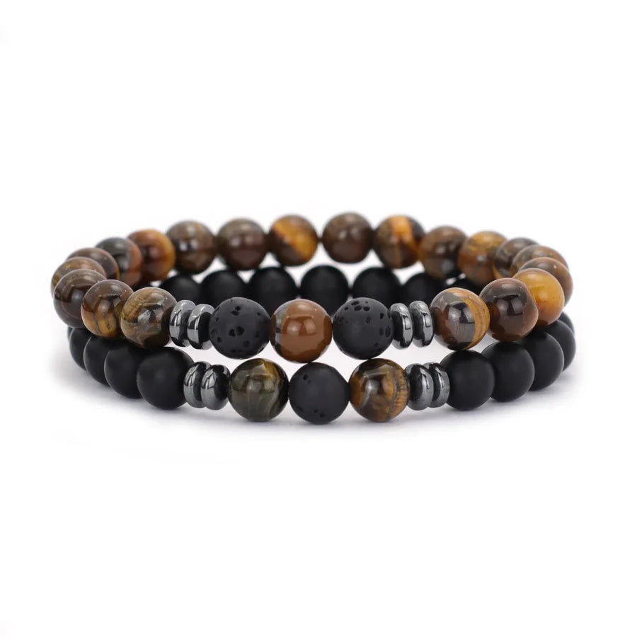 2pcs 8mm Malachite Men’s Bracelets.